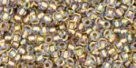 (image for) TOHO Size 11/o Round Seed Bead-Light Bronze Lined Crystal Rainbow. 11T262-100