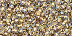 (image for) TOHO Size 11/o Round Seed Bead-Light Bronze Lined Crystal Rainbow. 11T262-100
