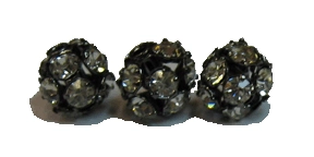 (image for) 6mm Rhinestone Round-Gunmetal/Crystal-100 pack