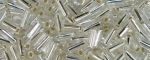 (image for) TOHO Size #1.5 Bugle Beads (4.5mm Length) Crystal Silver Lined