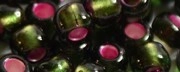 (image for) TOHO 6/o Round Seed Bead-Raspberry Lined Olivine. 6T2204-100