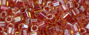 TOHO 1.5mm Cube Shape Seed Beads-Red Lined Topaz. #T1.5C365-100 (image for) TOHO 1.5mm Cube Shape Seed Beads-Red Lined Topaz. #T1.5C365-100