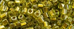 (image for) TOHO 2mm Cube Shape Seed Beads-Bronze Lined Peridot #T2C991-100