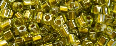 (image for) TOHO 2mm Cube Shape Seed Beads-Bronze Lined Peridot