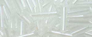 TOHO Size 2 Bugle Bead. 6mm Length-White Ceylon Pearl. 100 Gram Bag (image for) TOHO Size 2 Bugle Bead. 6mm Length-White Ceylon Pearl. 100 Gram Bag