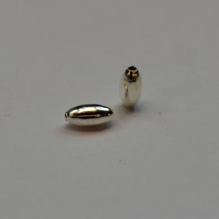 (image for) Silver Plate-5x2.5mm Smooth Oval Spacer Beads