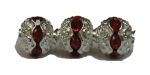 (image for) 6 mm Silver Plate Round Rhinestone Bead-Siam-100 pack