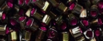 (image for) TOHO 2mm Cube Shape Seed Beads-Raspberry Lined Olivevine. #T2C2204-100