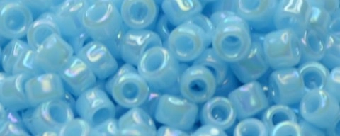 (image for) TOHO Size 11/o Round Seed Bead-Light Blue Opaque Rainbow. 11T403-250
