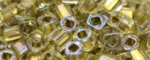 TOHO 3mm Cube-Light Bronze Lined Crystal Rainbow #T3C262-100 (image for) TOHO 3mm Cube-Light Bronze Lined Crystal Rainbow #T3C262-100