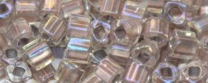 TOHO 3mm Cube-Rose Lined Crystal Rainbow #T3C267-100 (image for) TOHO 3mm Cube-Rose Lined Crystal Rainbow #T3C267-100