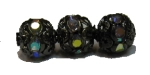 (image for) 6mm Rhinestone Round-Gunmetal/Crystal AB-100 pack