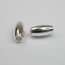 (image for) Silver Plate - 10x5.5mm Seamless Oval Bead - 100pk