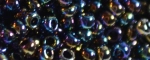 (image for) TOHO Size 8/o Round Seed Bead-Jet Black Iris Metallic. 8T86-100