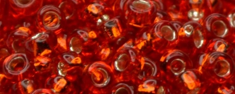 (image for) TOHO Size 15/o Round Seed Bead-Ruby Silver Lined. 15T25B-100