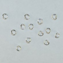 (image for) Silver Plated Brass-4x1mm Jump Ring-100g