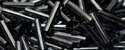 (image for) TOHO Size 3 Bugle Bead. 9mm Length-Hematite Metallic. 100 Gram Bag