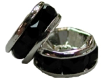 (image for) 6mm Rhinestone Rondelle-Silver/Amethyst, "AAA" Grade-100 pack