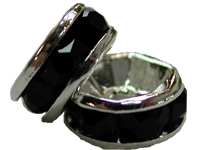 (image for) 6mm Rhinestone Rondelle-Silver/Amethyst, "AAA" Grade-100 pack