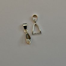 (image for) Silver Plate-15x4x9mm Leaf Pinch Bails