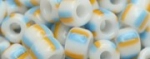 (image for) TOHO 6/o Round Seed Bead-Orange / Blue / White Stripe. 6TL4-104-100