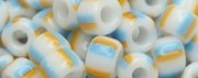 (image for) TOHO 6/o Round Seed Bead-Orange / Blue / White Stripe. 6TL4-104-100