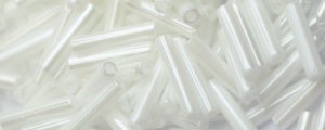 TOHO Size 2 Bugle Bead. 6mm Length-White Opaque Luster. 100 Gram Bag (image for) TOHO Size 2 Bugle Bead. 6mm Length-White Opaque Luster. 100 Gram Bag