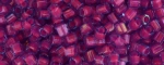 (image for) TOHO Size 8/o Hexagon Shape Seed Bead-Dark Pink Lined Aqua Transparent * 250 Gram Bag