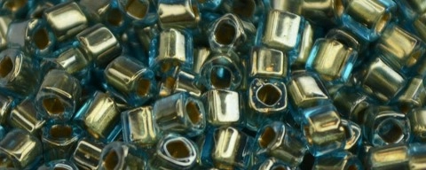 (image for) TOHO 2mm Cube Shape Seed Beads-Bronze Lined Aqua
