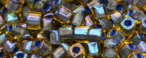 (image for) TOHO 2mm Cube Shape Seed Beads-Purple Lined Light Topaz