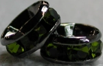 (image for) 6mm Gunmetal Plate Rhinestone Rondelle-Olivine, "AAA" -100 p