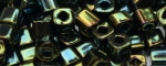 (image for) TOHO 2mm Cube Shape Seed Beads-Green Iris Metallic * 100 Gram Bag