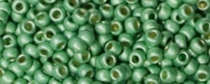 (image for) TOHO Size 8/o Round Seed Bead-Light Green Galvanized Matte PermaFinish. 8TPF570F-100