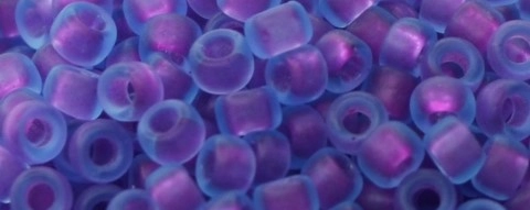 (image for) TOHO Size 15/o Round Seed Bead-Purple Lined Aqua Matte. 15T252FM-100