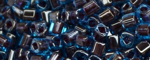 (image for) TOHO 1.5mm Cube Shape Seed Beads-Dark Purple Lined Aqua