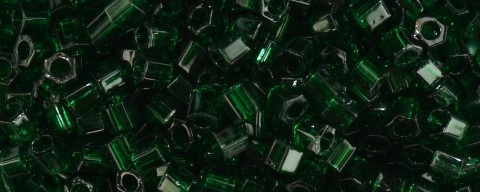 (image for) TOHO Size 8/o Hexagon Shape Seed Bead-Dark Emerald Green Transparent * 250 Gram Bag