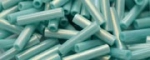 (image for) TOHO Size 3 Bugle Bead. 9mm Length-Turquoise Opaque Rainbow. 250 Gram Bag