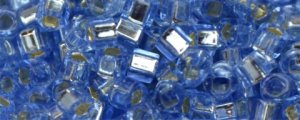 TOHO 2mm Cube Shape Seed Beads-Light Sapphire Silver Lined (image for) TOHO 2mm Cube Shape Seed Beads-Light Sapphire Silver Lined