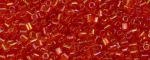 (image for) TOHO Size 1/2 Bugle Bead. 2mm Length-Ruby Hyacinth Transparent Rainbow. 100 Gram Bag