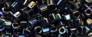 TOHO 2mm Cube Shape Seed Beads-Jet Black Iris Metallic (image for) TOHO 2mm Cube Shape Seed Beads-Jet Black Iris Metallic