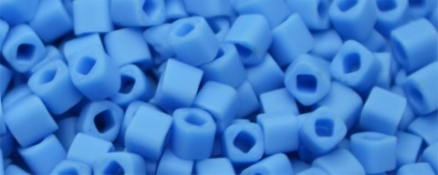 TOHO 2mm Cube Shape Seed Beads-Medium Blue Matte Opaque (image for) TOHO 2mm Cube Shape Seed Beads-Medium Blue Matte Opaque
