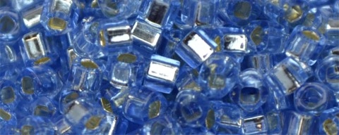 (image for) TOHO 1.5mm Cube Shape Seed Beads-Light Sapphire Silver Lined #T1.5C33-100