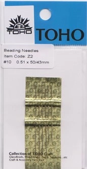(image for) TOHO Beading Needle #10 - 6 Needle Variety Pack (0.51mm - 2 Lengths) - 15 pack
