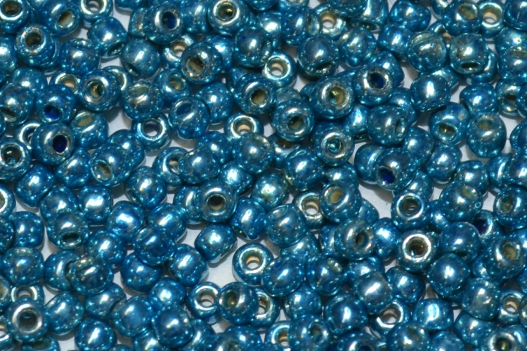 (image for) TOHO Size 8/o Round Seed Bead-Light Teal Blue Galvanized PermaFinish. 8TPF582-100