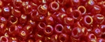 (image for) TOHO Size 15/o Round Seed Bead-Red Opaque Rainbow. 15T405-100
