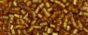 (image for) TOHO Size 8/o Hexagon Shape Seed Bead-Dark Topaz Silver Lined Matte * 100 Gram Bag