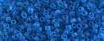 (image for) TOHO Size 11/o Round Seed Bead-Dark Blue Lined Aqua Matte. 11T932FM-100