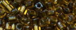 (image for) TOHO 2mm Cube Shape Seed Beads-Black Lined Light Topaz Rainbow