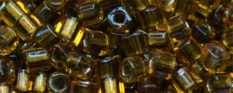 (image for) TOHO 2mm Cube Shape Seed Beads-Black Lined Light Topaz Rainbow