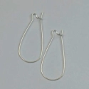 (image for) Silver Plate-Nickel Free 33mm Kidney EarWires-100pc